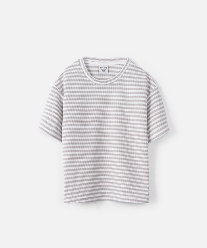 The Bergen Tee - White/Mushroom