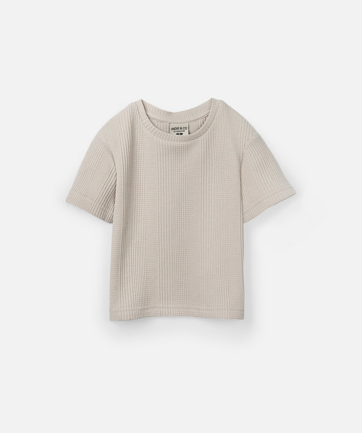 The Veneto Waffle Tee - Mushroom