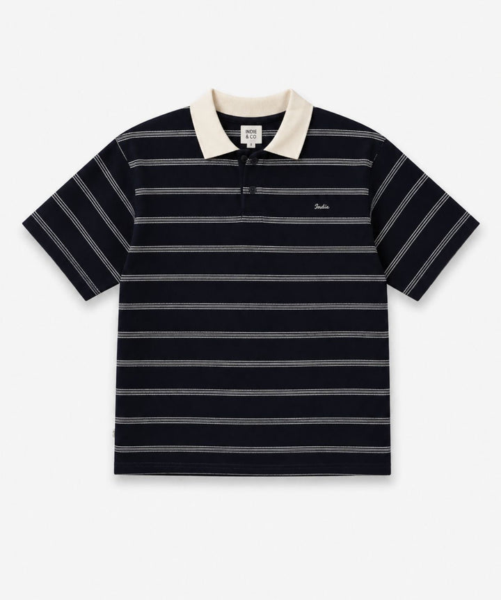 The Watkins Polo - Navy/Cream