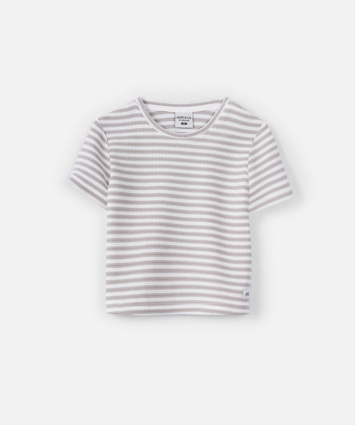 The Bergen Tee - White/Mushroom