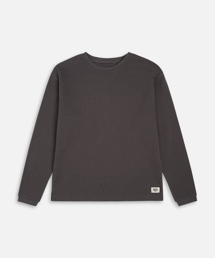 The Indie Eastport Waffle L/s - Onyx
