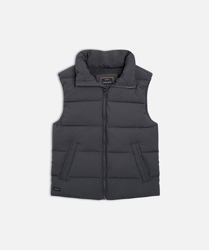 The Chester Puffer Vest - Washed Black