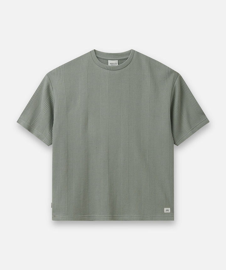 The Veneto Waffle Tee - Concrete