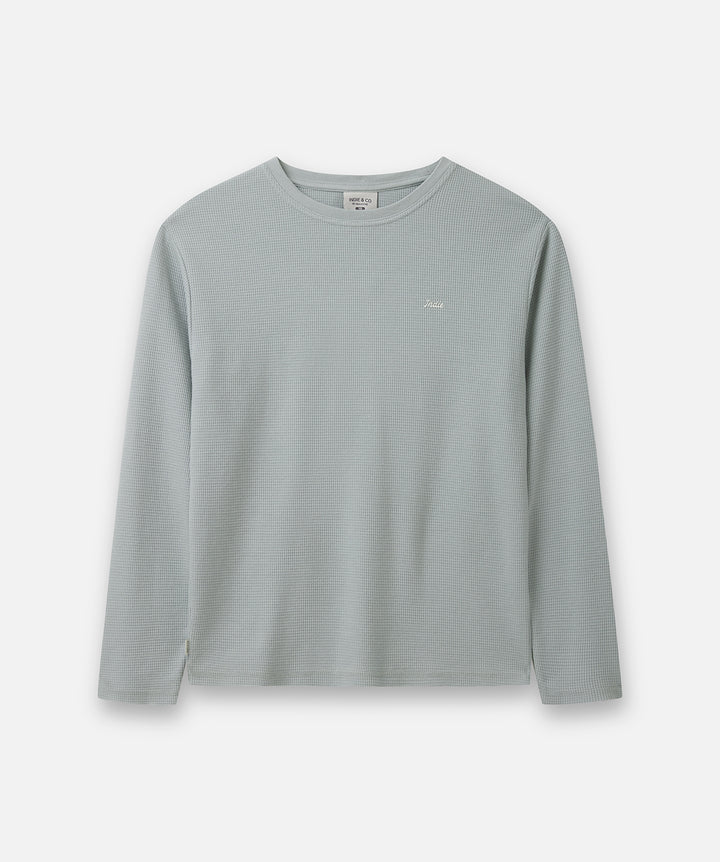The Bryant Waffle Ls Tee - Acid Grey