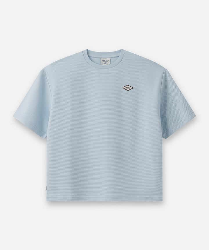 The Detroit Ribbed Tee - Sky Blue