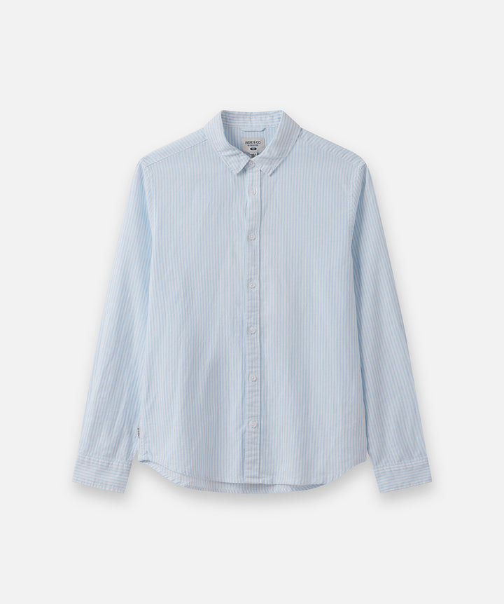 The Gallions L/S Shirt - White/Lt Blue