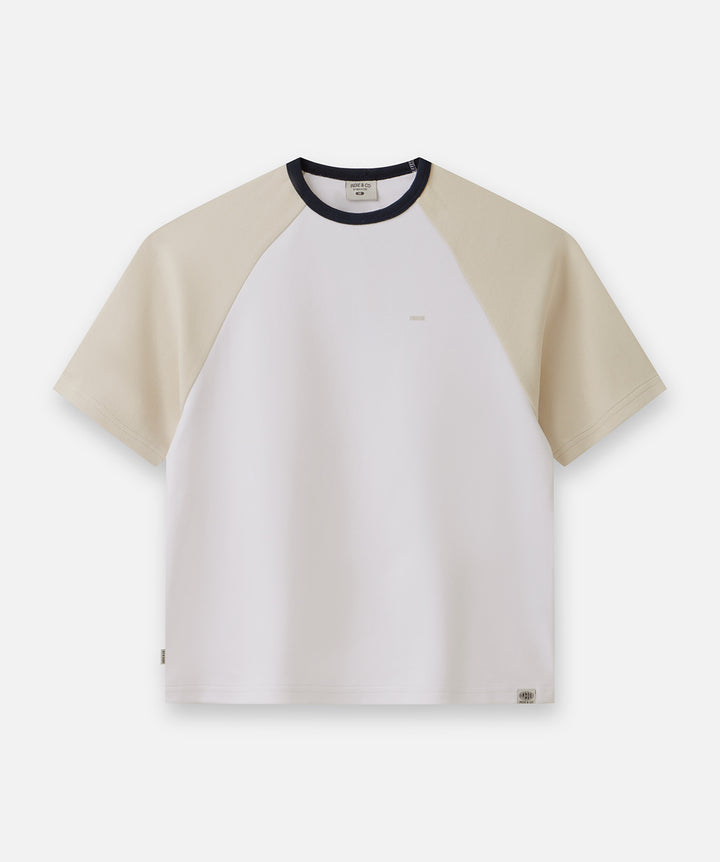 The Huntley Raglan Tee - Stone Combo