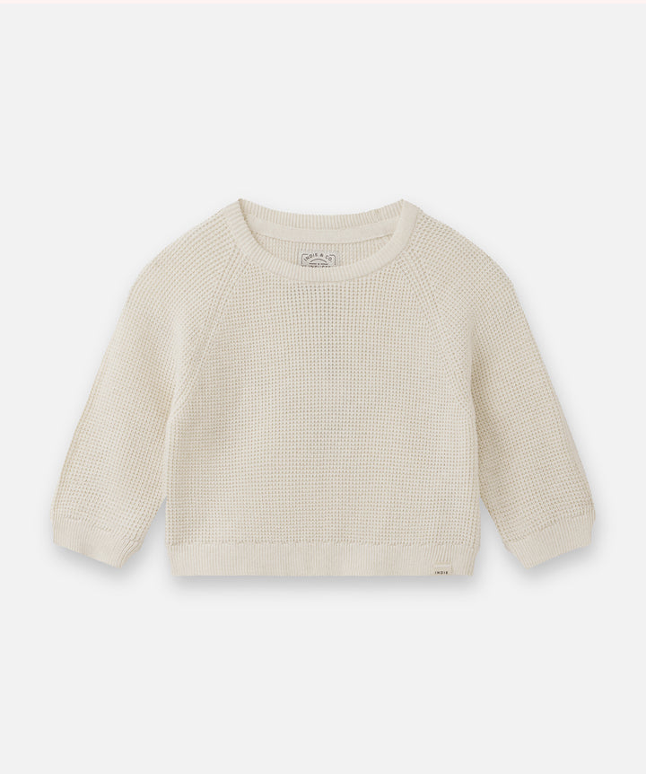 The Summit Raglan Knit - Lt Oat Melange