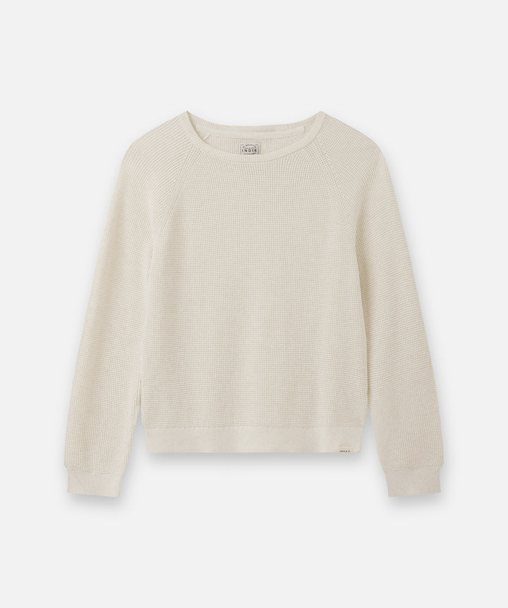 The Summit Raglan Knit - Lt Oat Melange