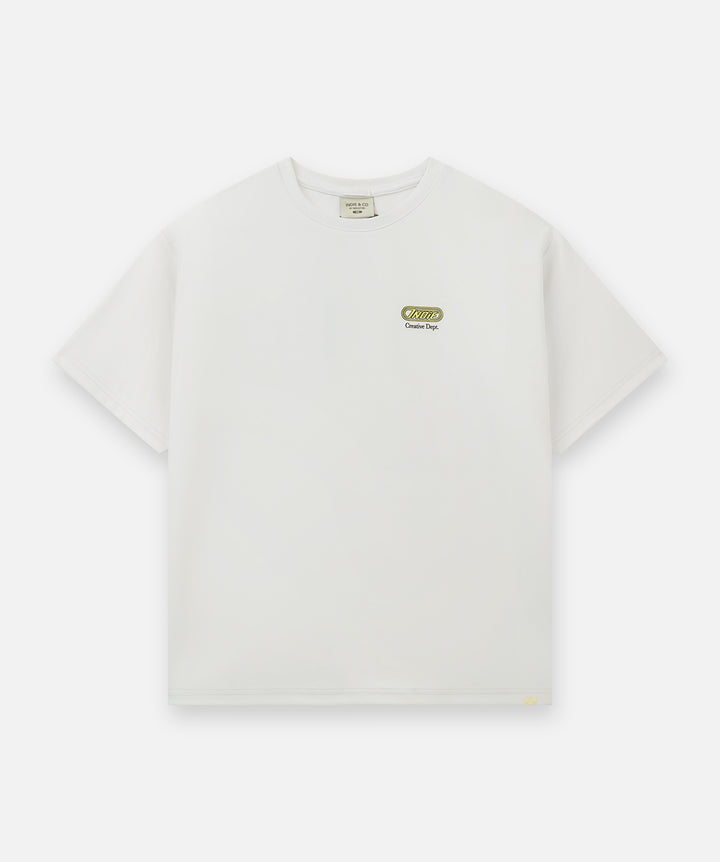 The Avenue Tee - White/Pale Yellow