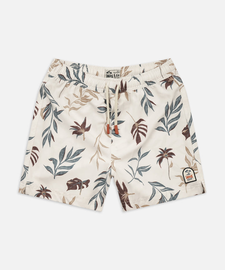 The Palm Swim Trunk - Burgundy/Blue Combo