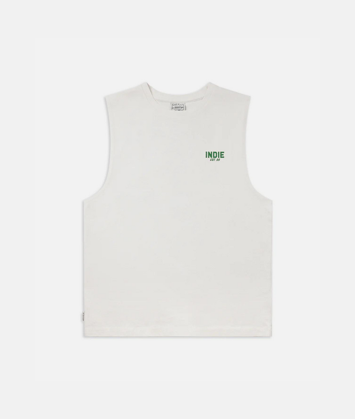 The Camino Muscle Tee - Off white/Forest