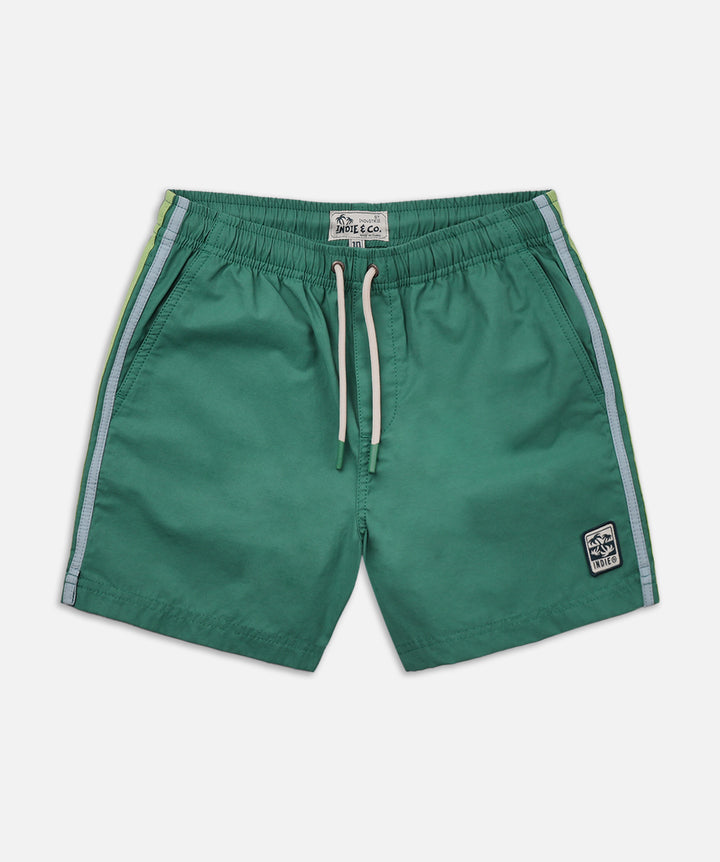 The All Day Stripe Swim Trunk - Green